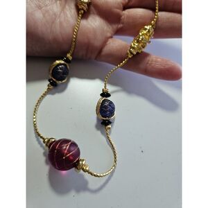 *Sale* Gold tone beaded necklace 30"